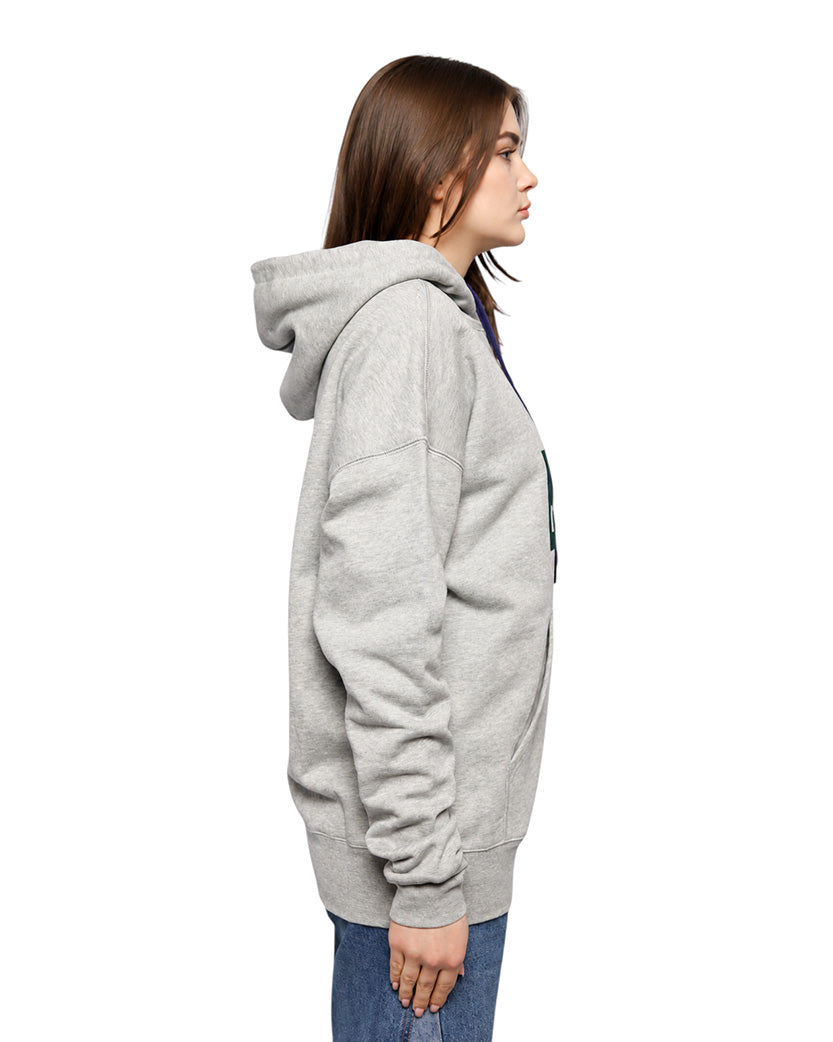 Isabel Marant Étoile Mansel flocked-logo hoodie Grey/Green/Blue