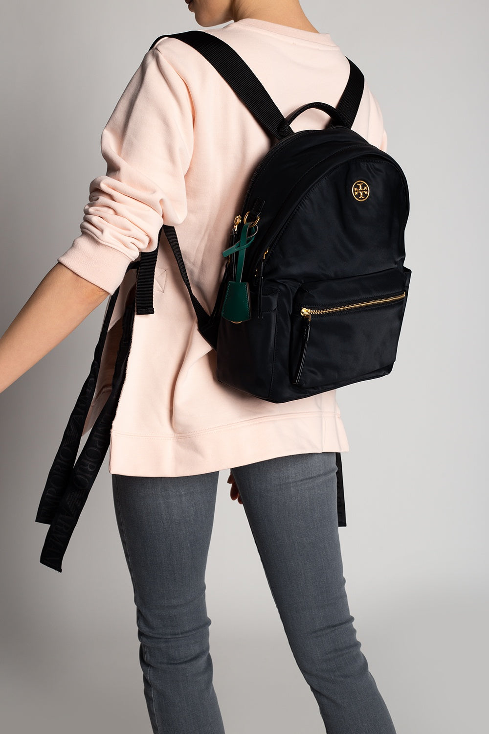 Tory Burch Metal logo backpack Black