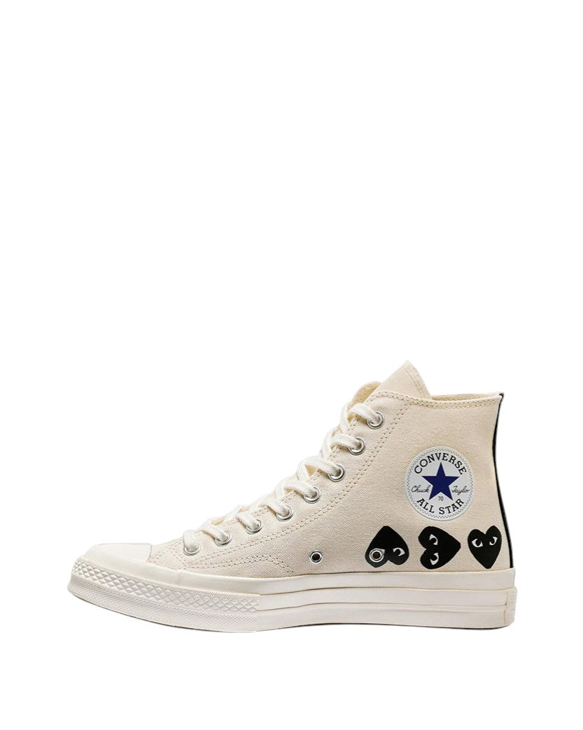 Converse x Comme Des Garcons Play Black Multi Hearts High Top White