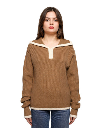 Low Classic Knit Polo Sweater Beige