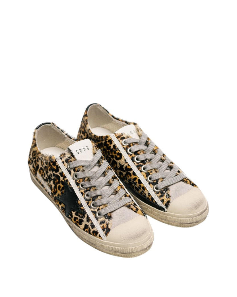 Golden Goose V-Star in Leopard Pony Skin