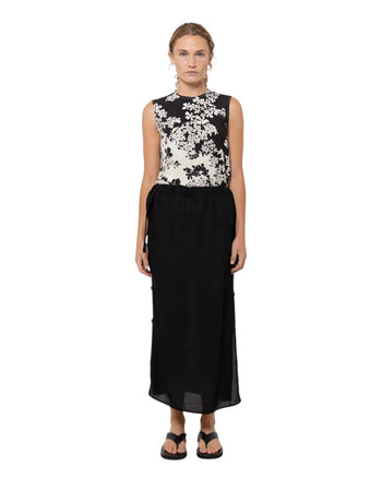 Toteme Side Button Drawstring Skirt Black