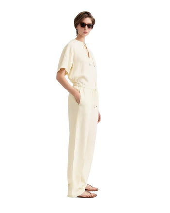 Toteme Press Creased Drawstring Trousers Vanilla