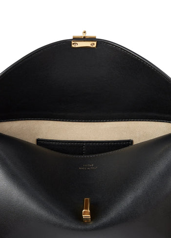 Toteme T-Lock Clutch Smooth Leather Black