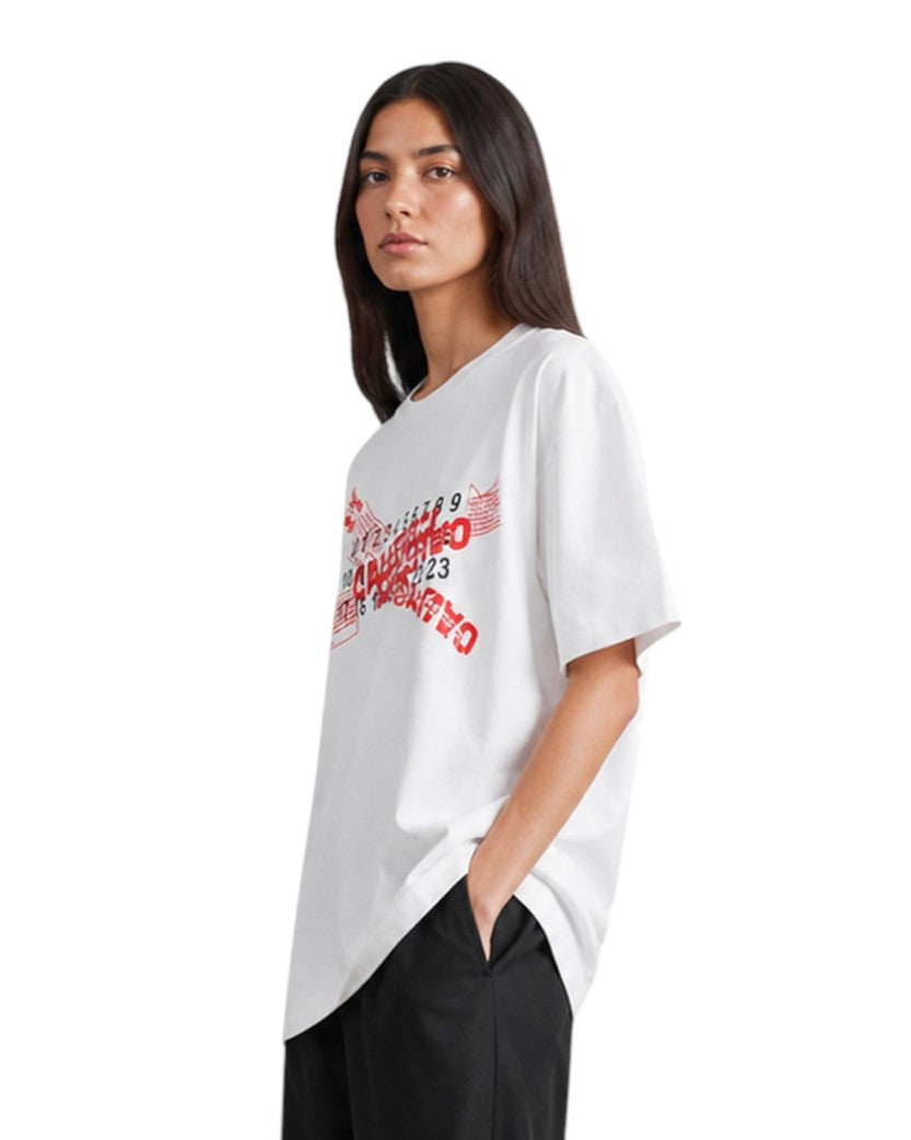 Maison Margiela Caution Tape Print T-Shirt White