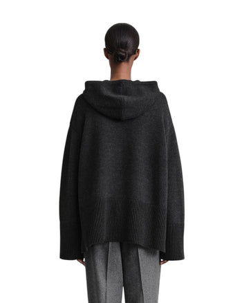 Toteme Signature Hooded Knit Charcoal Melange