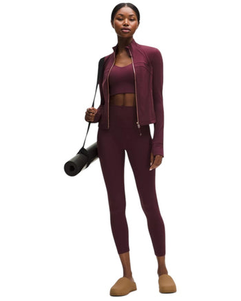 Lululemon Define Cropped Jacket Nulu Burgundy Bay/Gold
