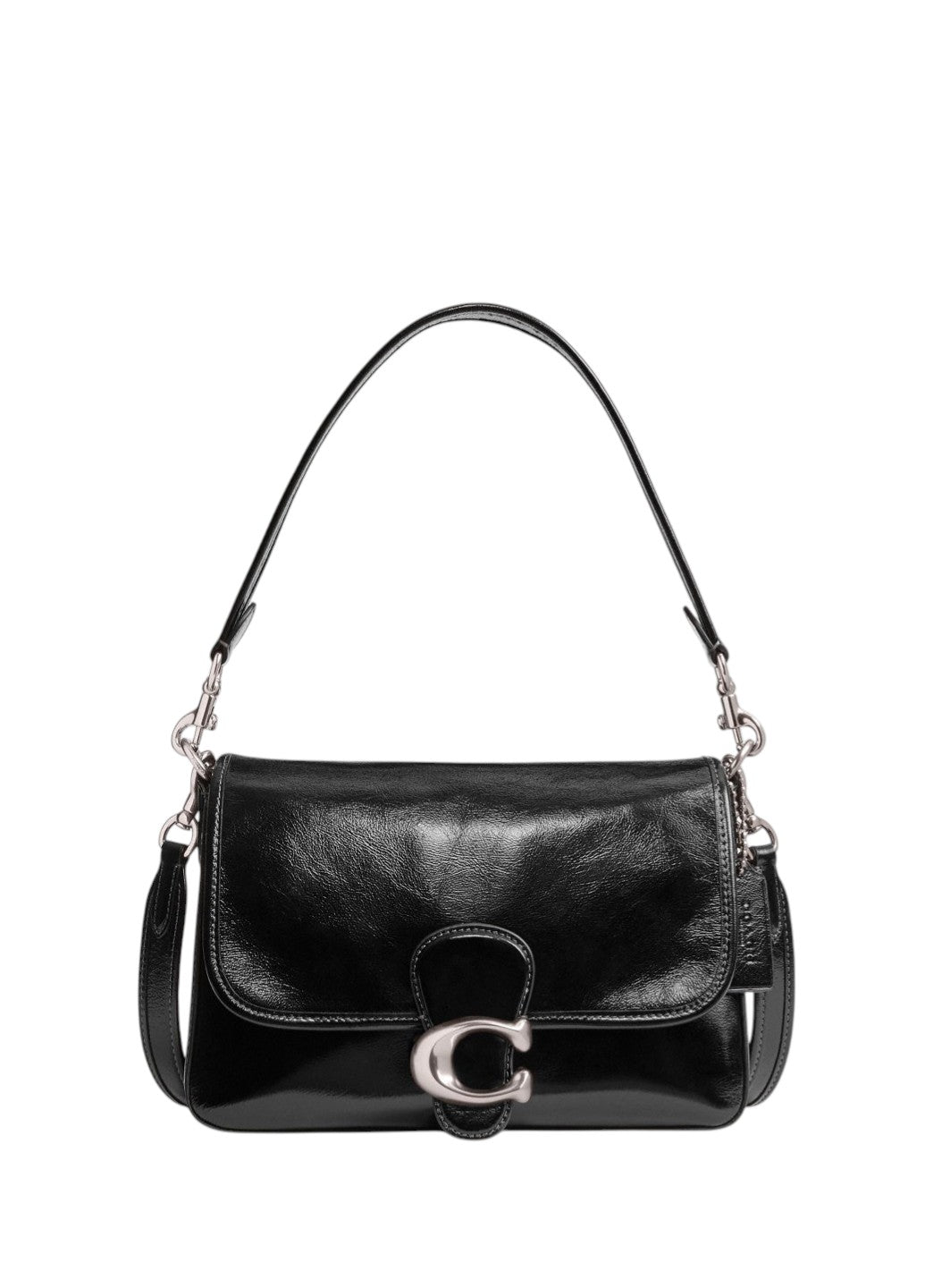 Coach Soft Tabby Shoulder Bag Black/Silver