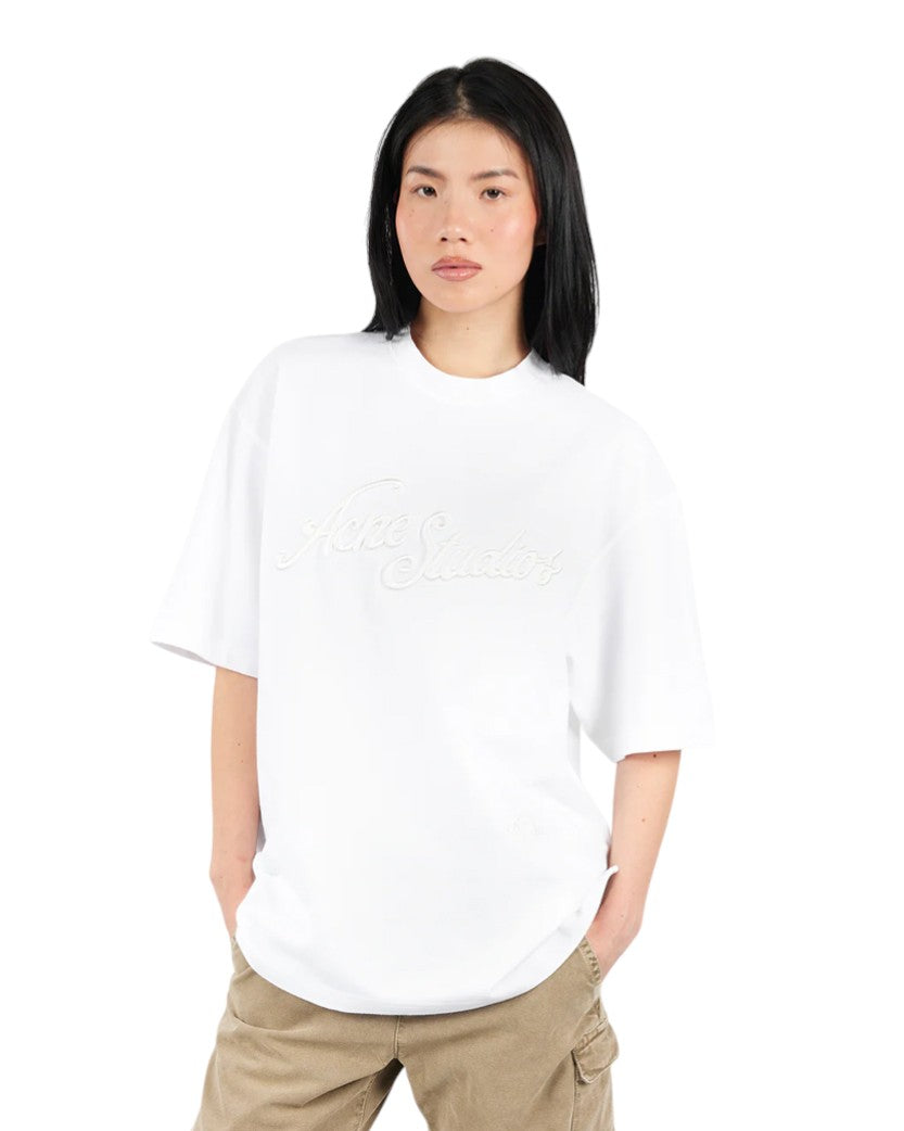 Acne Studios Exford Tourist Logo T-Shirt Optic White