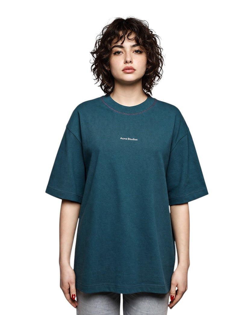 Acne Studios Logo cotton jersey T-shirt Deep Petrol