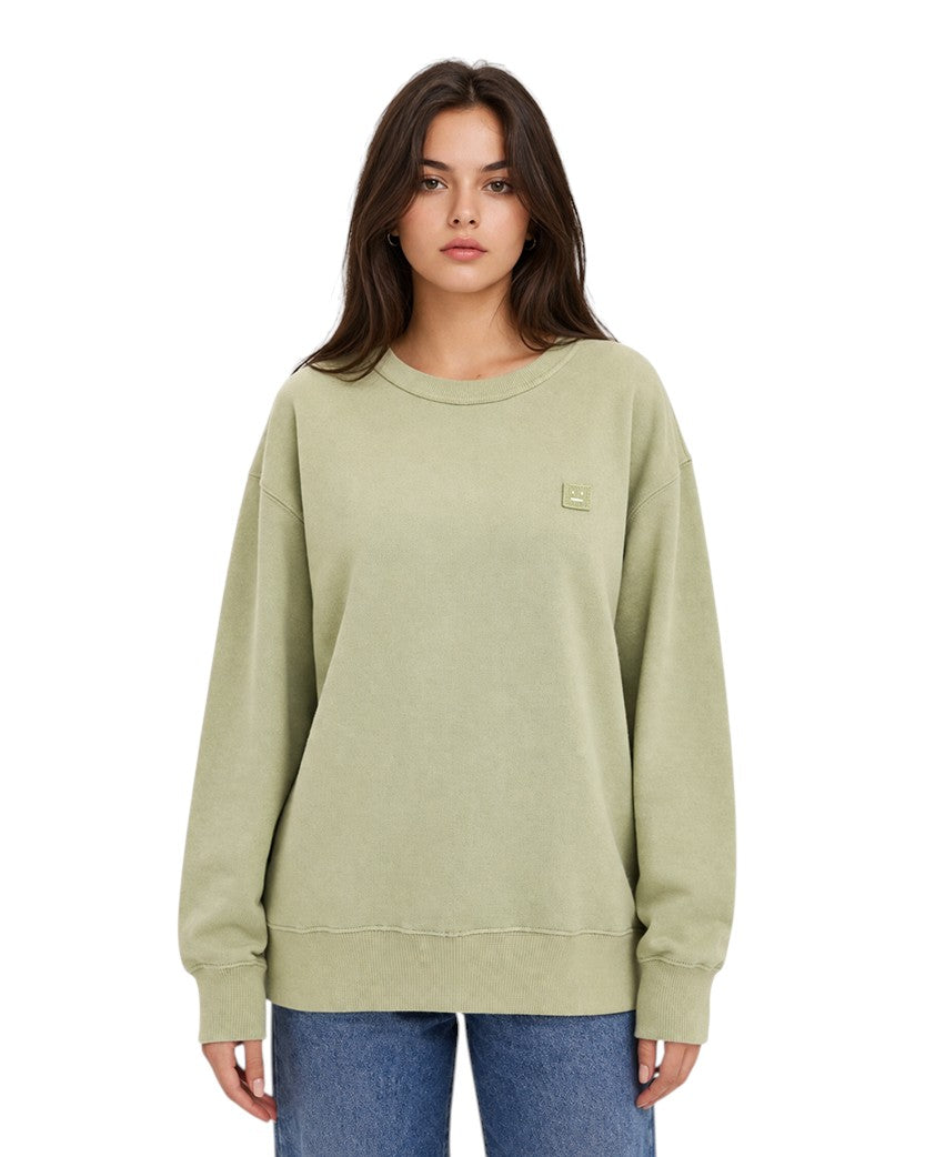 Acne Studios Face Patch Crewneck Sweatshirt Sage