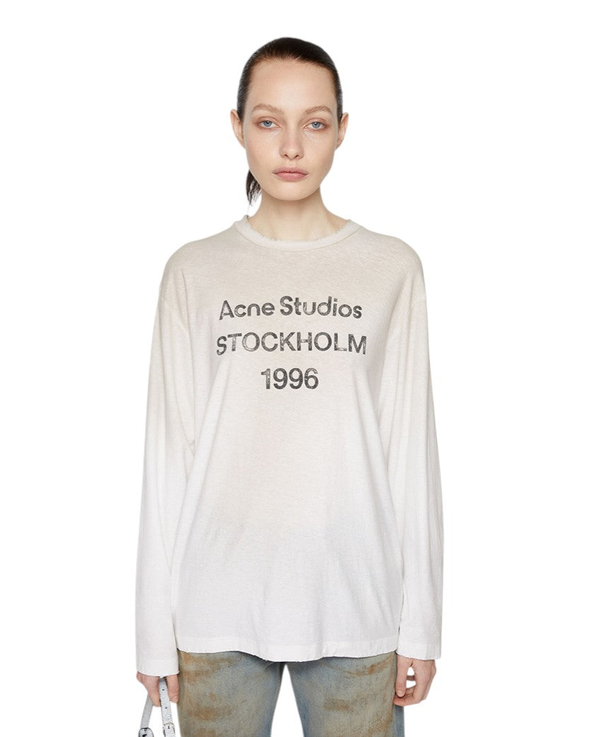 Acne Studios Stamp Logo Long Sleeve Dusty White