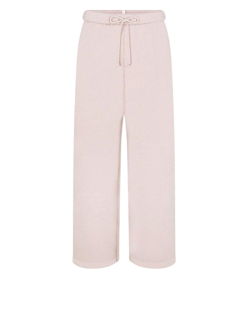 Skims Cotton Fleece Straight Leg Pant Barely Pink