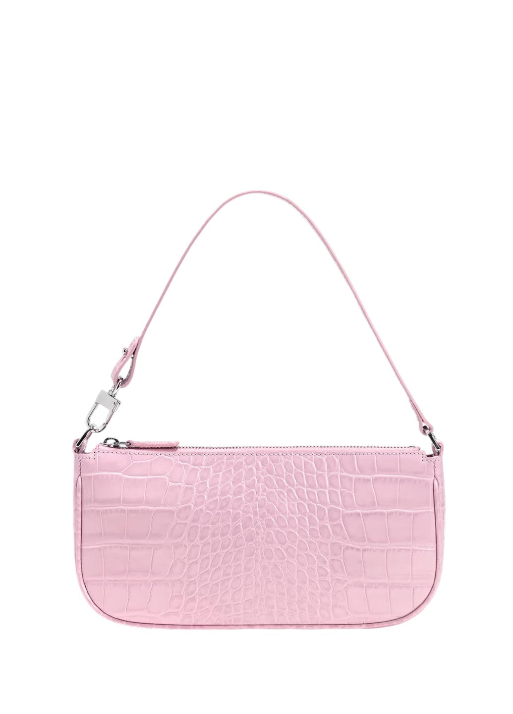 By Far Rachel Croco Embossed Leather Pink