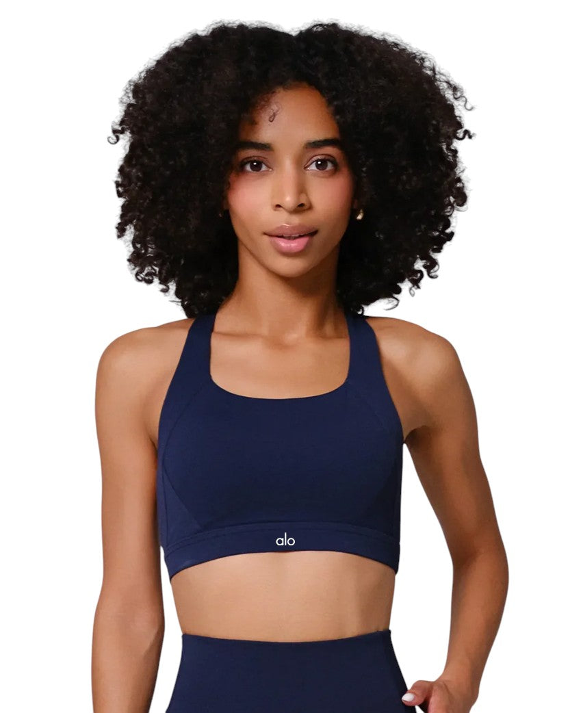 Alo Yoga Airlift Suit Up Sports Bra Dark Blue