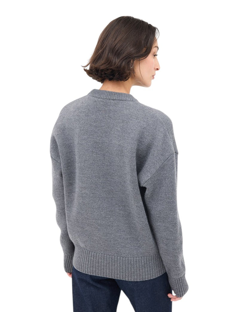 AMI Paris Ami De Coeur Oversize Sweater Grey