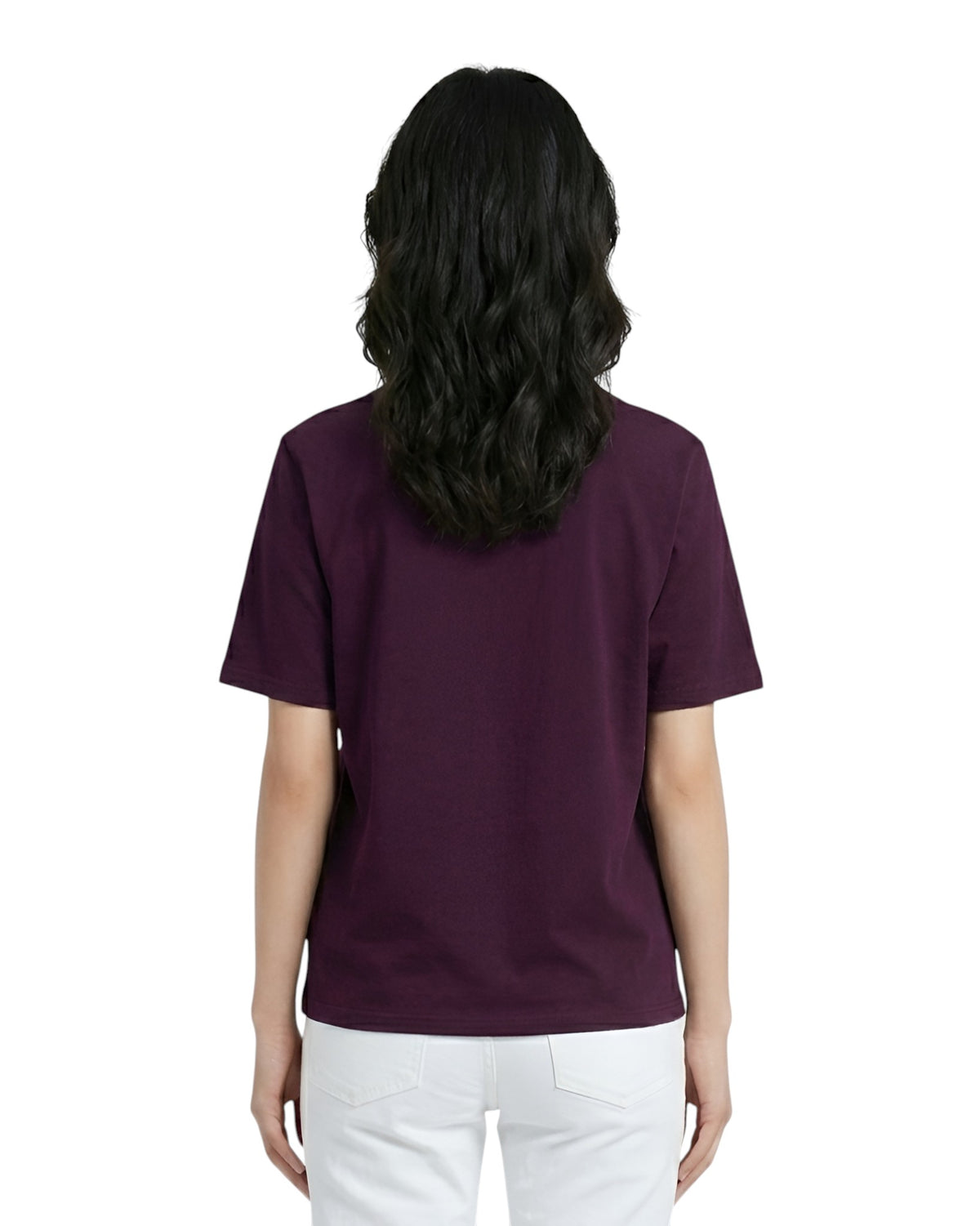 AMI Paris Ami De Coeur White Heart T-Shirt Plum