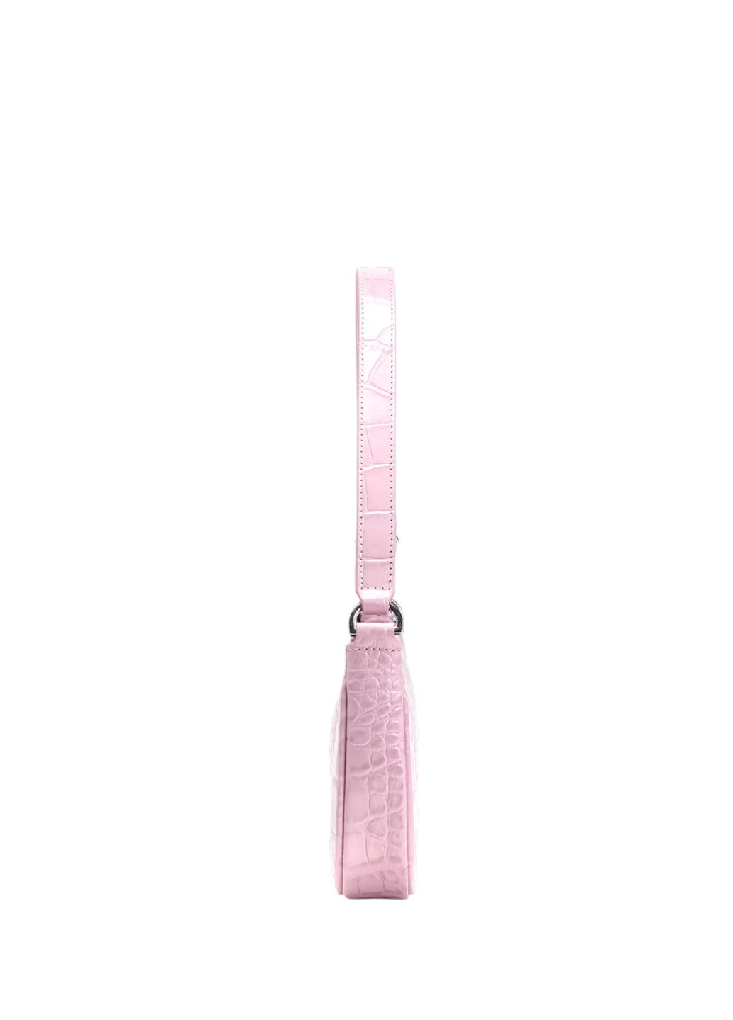 By Far Rachel Croco Embossed Leather Pink
