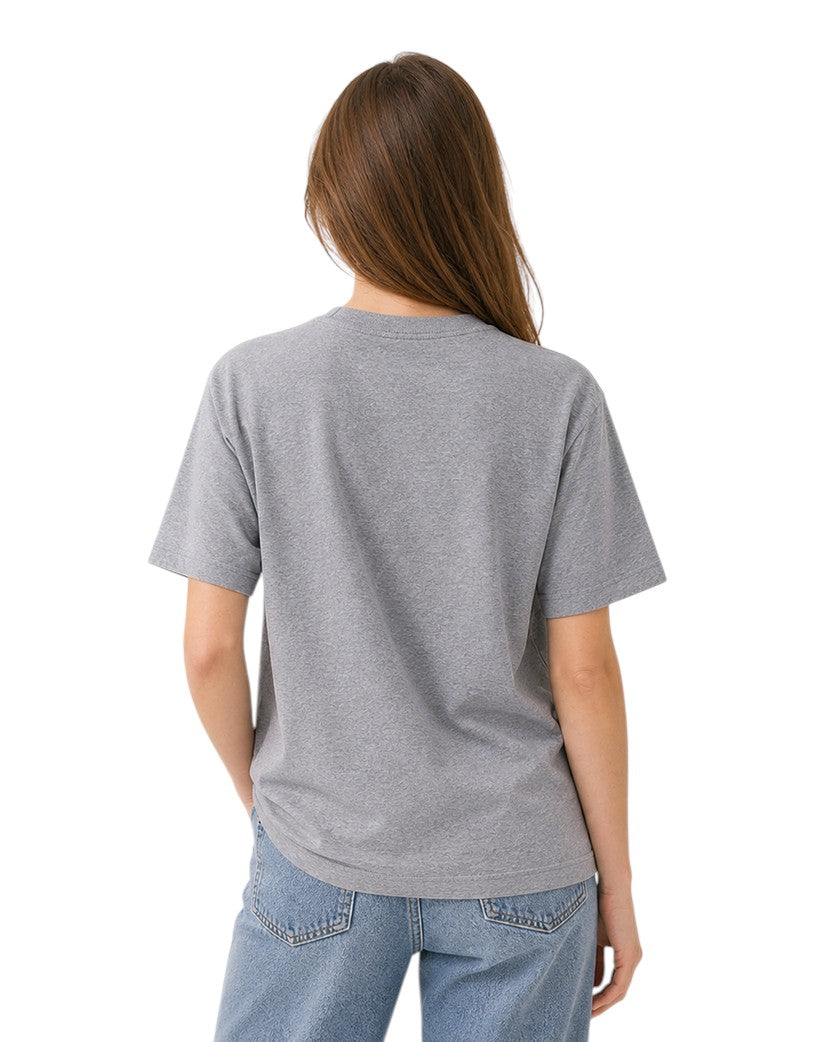 AMI Paris Ami De Coeur White Heart T-Shirt Heather Grey