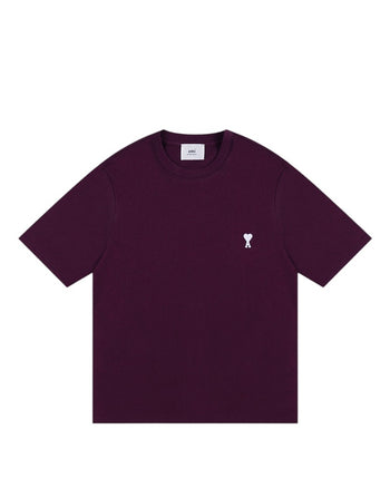 AMI Paris Ami De Coeur White Heart T-Shirt Plum
