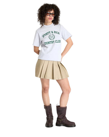 Sporty & Rich Varsity Crest T-Shirt Heather Gray