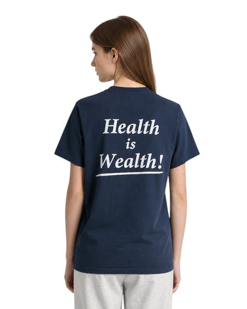 Sporty & Rich Health Is Wealth T-Shirt Navy