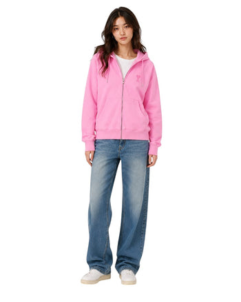AMI Paris Ami De Coeur Zipped Hoodie Pink