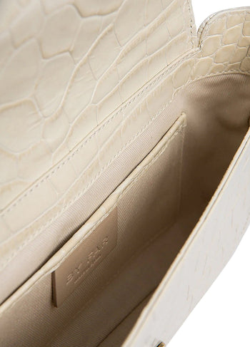 By Far Miranda Croco Embossed Leather Cream