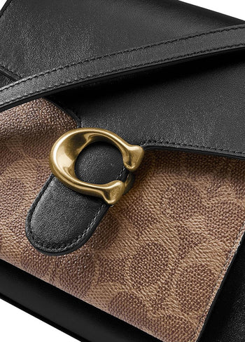 Coach Tabby Top Handle 20 in Signature Canvas Tan Black