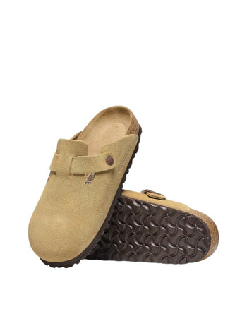 Birkenstock Boston Soft Footbed Suede Leather Latte Cream