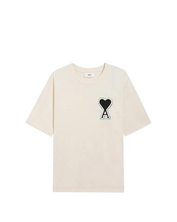 AMI Paris Exclusive Ami De Coeur T-Shirt Beige Black Heart