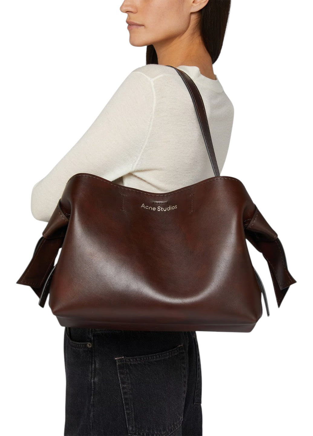 Acne Studios musubi ムスビ ブラウン Сумка Acne Studios Musubi Tote Dark Brown | SSTORIES