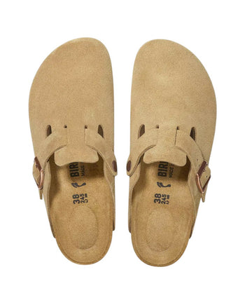 Birkenstock Boston Soft Footbed Suede Leather Latte Cream