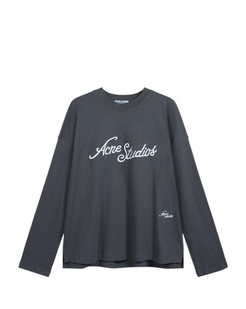 Acne Studios Exford Tourist Logo Long Sleeve Faded Grey