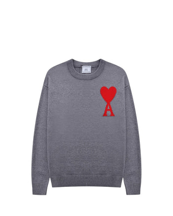 AMI Paris Ami De Coeur Oversize Sweater Grey