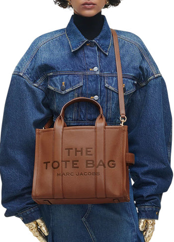 Marc Jacobs Leather Small Tote Bag Brown