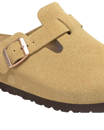 Birkenstock Boston Soft Footbed Suede Leather Latte Cream
