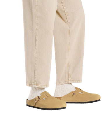 Birkenstock Boston Soft Footbed Suede Leather Latte Cream