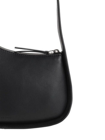 The Row Half Moon Leather Shoulder Bag Black