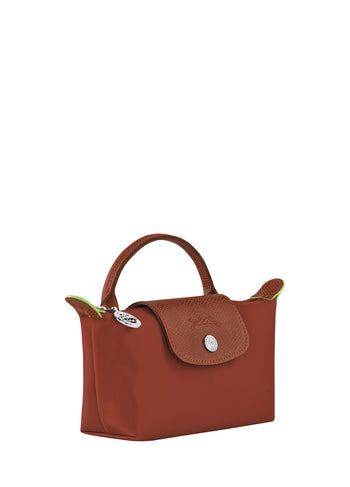 Longchamp Le Pliage Green Pouch With Handle Chestnut