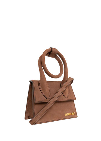 Jacquemus Le Chiquito Noeud Suede Brown