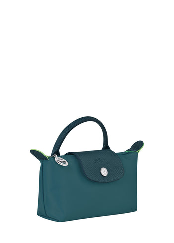 Longchamp Le Pliage Green Pouch With Handle Peacock