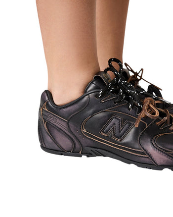 New Balance X Miu Miu 530 SL Leather Sneakers Black