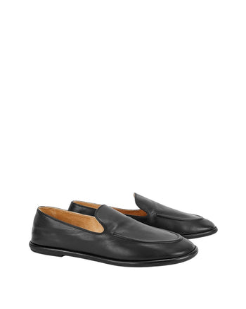The Row Canal Loafer in Leather Black