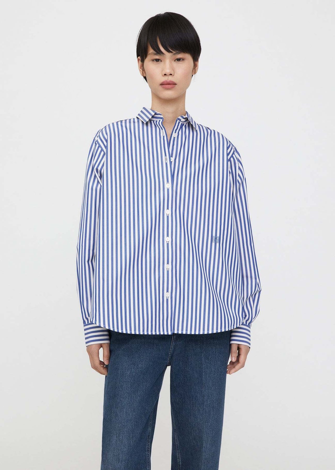 Toteme Signature Cotton Shirt Riviera Stripe