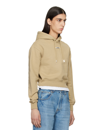 Jacquemus The Gros Grain Hoodie Beige