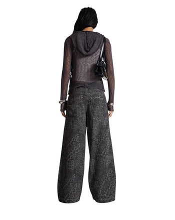 Jaded London Leopard Fade Colossus Jeans Charcoal