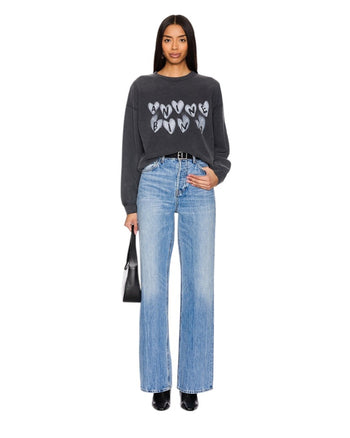 Anine Bing Spencer Hearts Sweatshirt Grey