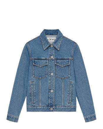 Loewe Anagram Jacket In Denim Mid Blue Denim