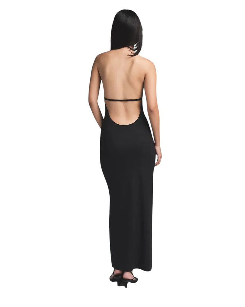 skims cloud halter dress Skims Cloud Halter Long Dress Onyx